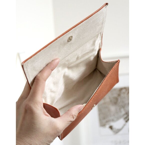 Unisex Tory Burch Cognac Brown Eyeglass Case - Picture 6 of 7